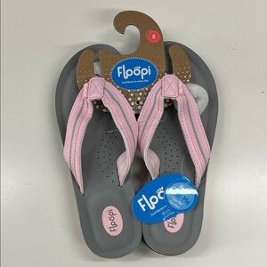 NWT FLOOPI ZOEY THONG FLIP FLOP in Pink/Gray Size 8